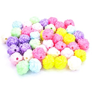 Miçanga Flor 10mm Candy Colors com Furo Passante com 50 peças