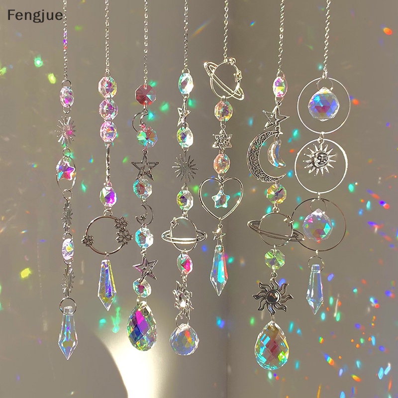 Fengjue Pingente De Cristal Jardim Suncatcher Sinos De Vento Chuva Prisma Corrente Para Decoração De Janela BR
