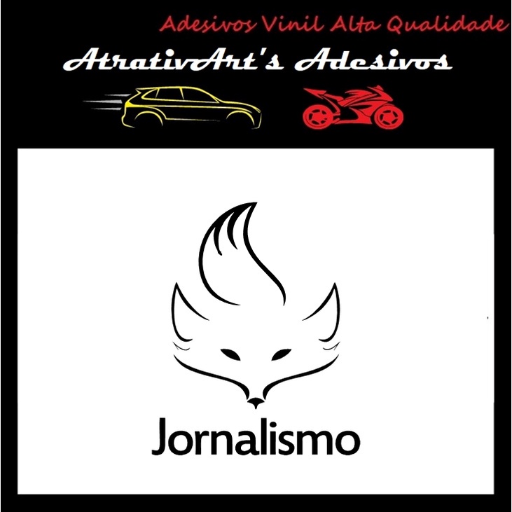 Adesivo Símbolo Jornalismo.  Carro, Moto, Jornalismo Por Amor, notebook, formação, profissão.