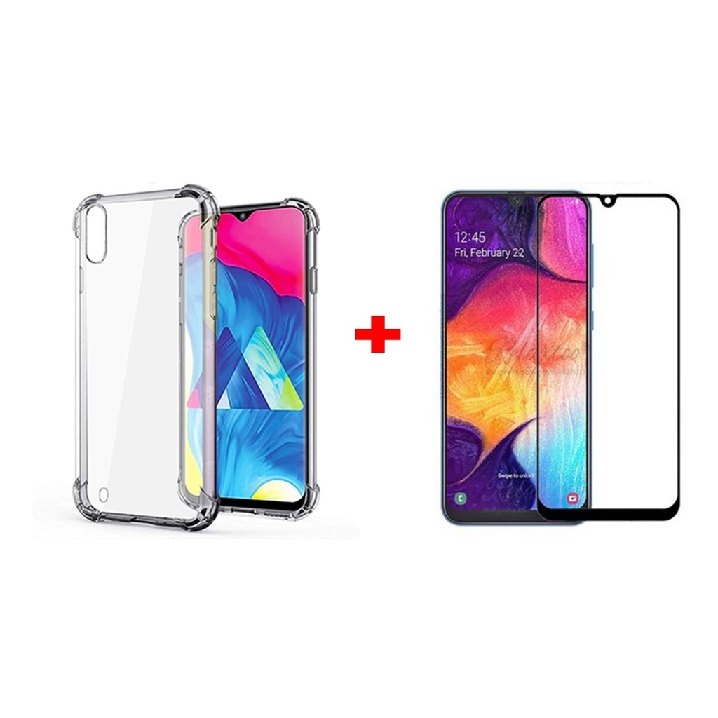 Capa Case Capinha Anti Impacto Compatível Com Galaxy A10 + Película 3D Vidro Temperado em Oferta na Shopee