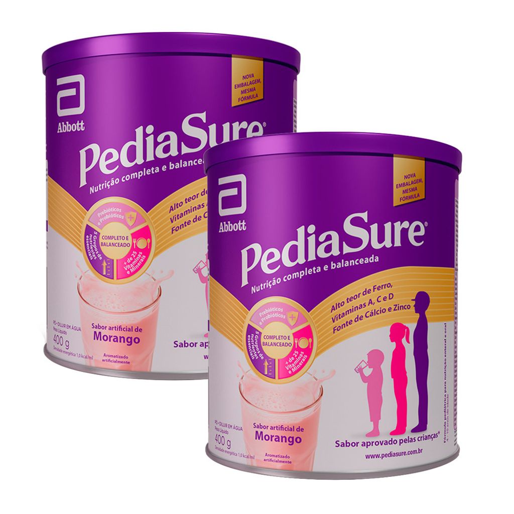 Kit 2 PediaSure Morango 400g em Oferta na Shopee