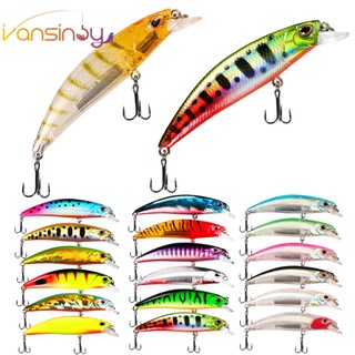 19 Cores Isca Para A Pesca 6,5cm/7g Dura Plástica De Com 2 Anzóis Triplos