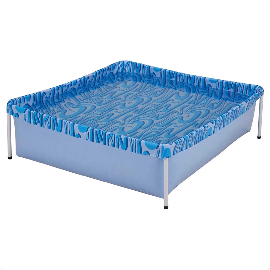 Piscina Infantil Estruturada Quadrada Azul PVC 3 modelos de Litragem 400 1000 e 1500 Litros MOR em Oferta na Shopee