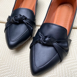 Mocassim Napa Preto Com Laço Nó em Oferta na Shopee