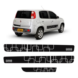 Faixa Lateral E Traseira Fiat Uno Vivace Evo 2012 Preto em Oferta na Shopee