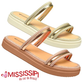 Sandalia Papete Mississipi Original Feminina Flatform Slide Casual Fashion Papete Lancamento Dia A Dia Slide