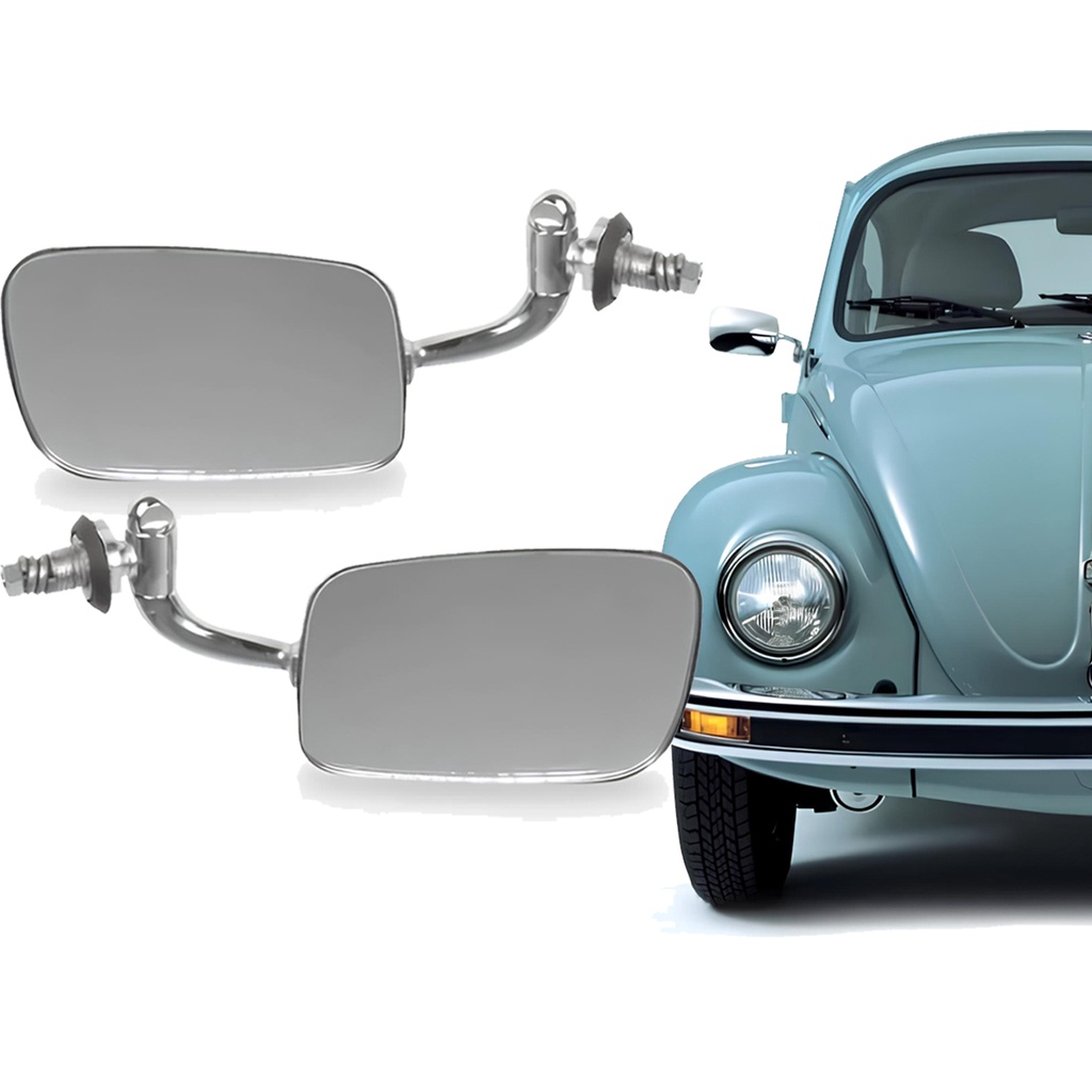 Par Espelho Retrovisor Externo Fusca Mexicano Cromado