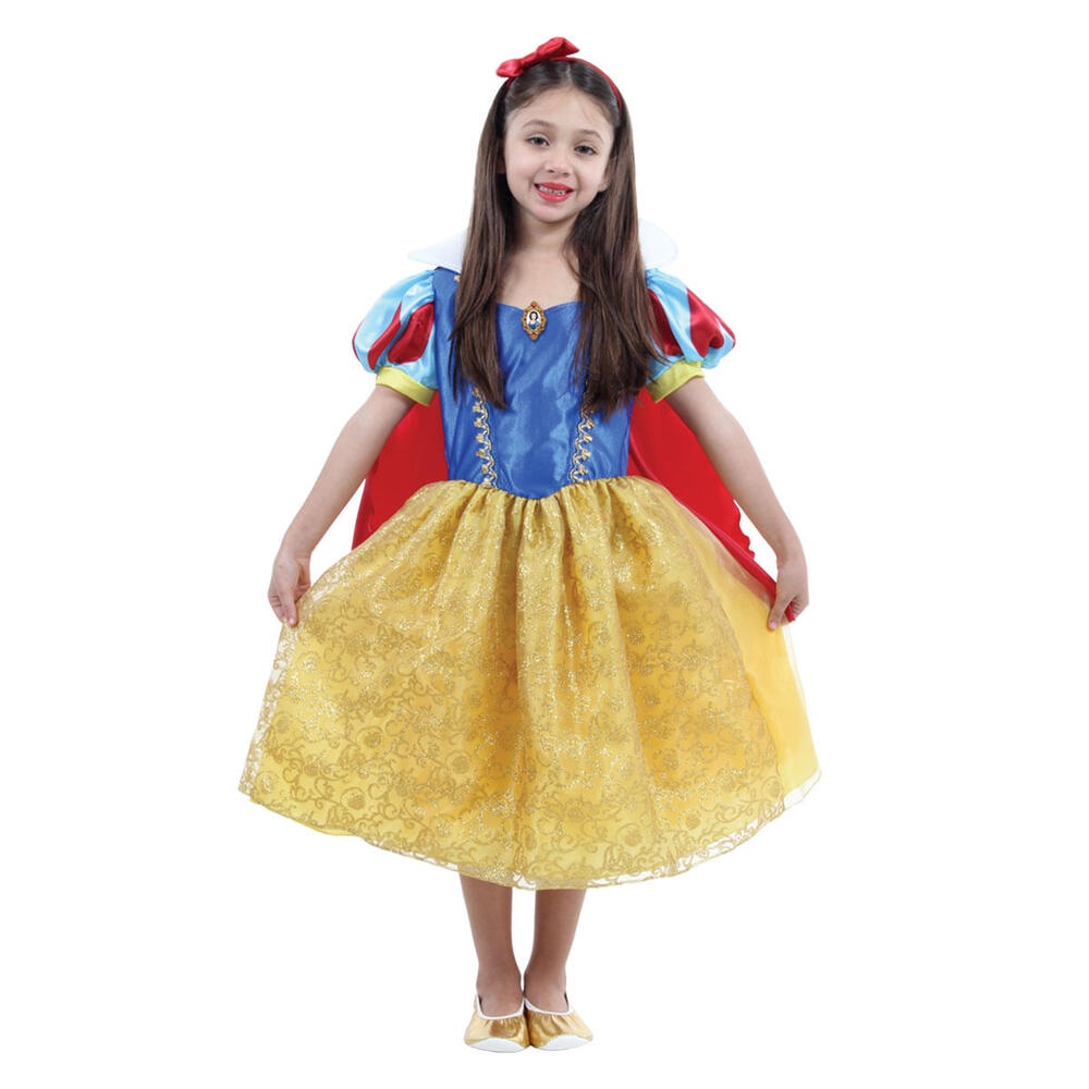 Princesa Disney Branca De Neve Fantasia Infantil Com Tiara em Oferta na Shopee