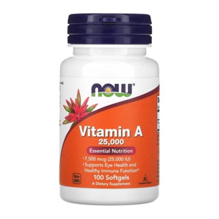 Vitamina A 7.500mcg Now Foods 100 Softgels Importado