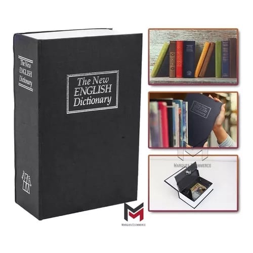 Cofre Camuflado Em Formato De Livro Dicionário Com Chave