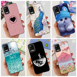 LG K62 2020 LM-K525 Capa Estética Flores De Gato Bonitas Pintadas À Prova De Choque De Pára-Choques Telefone