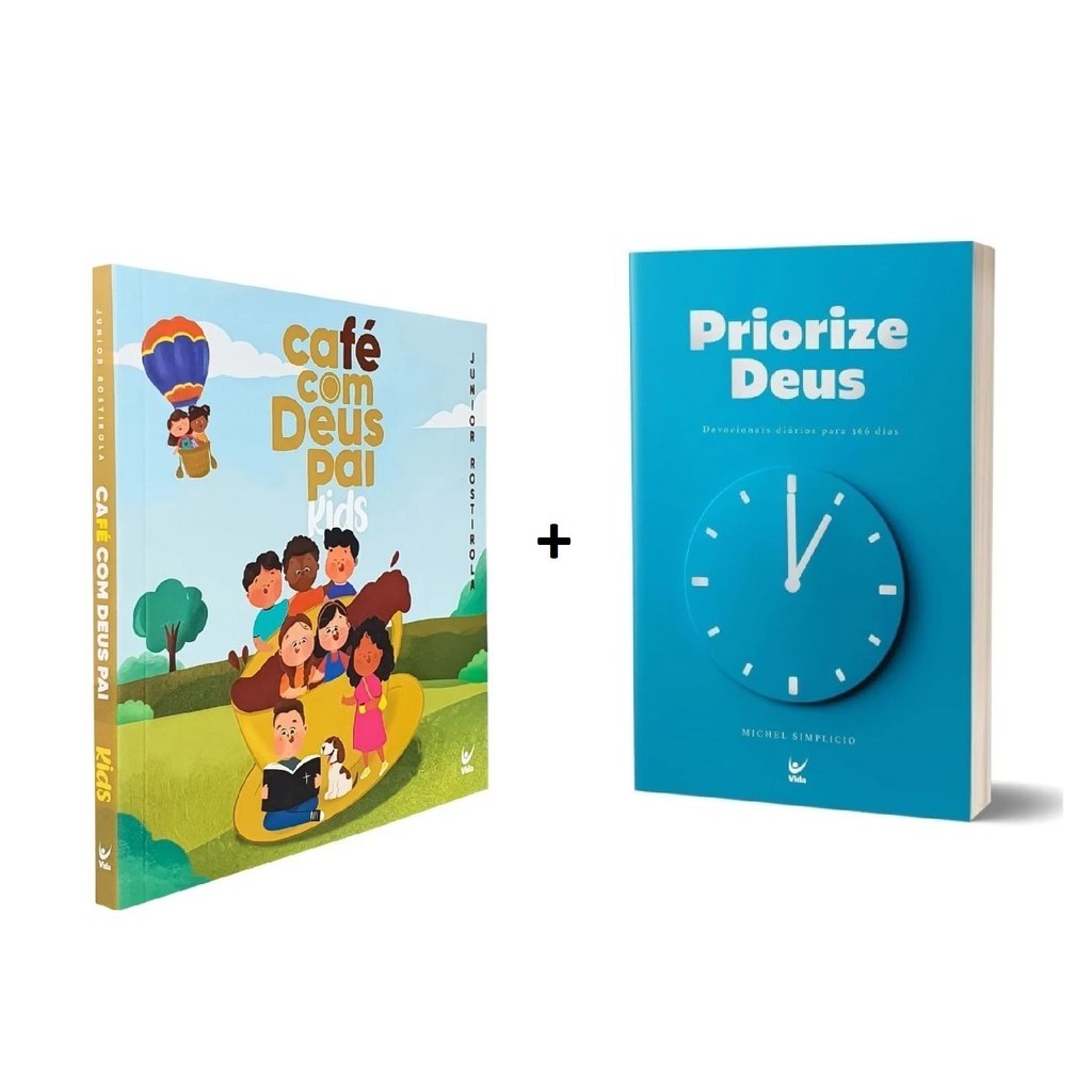 Kit Com 2 Livros Devocional Priorize Deus + Café com Deus pai Kids em Oferta na Shopee