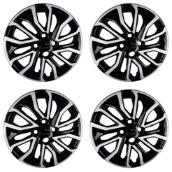 Calota Aro 15" cor Preto/Prata Mod Argo/Cronos 2022 (Jogo c/ 4 Calotas) Grid - 296CP-PBP-E