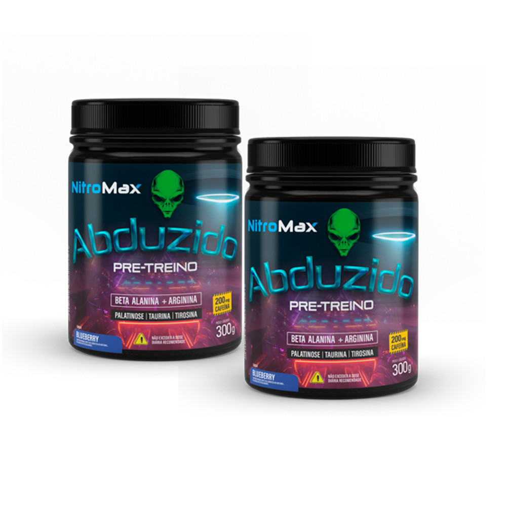 2x ABDUZIDO PRE TREINO NITRO MAX BLUEBERRY 300G em Oferta na Shopee