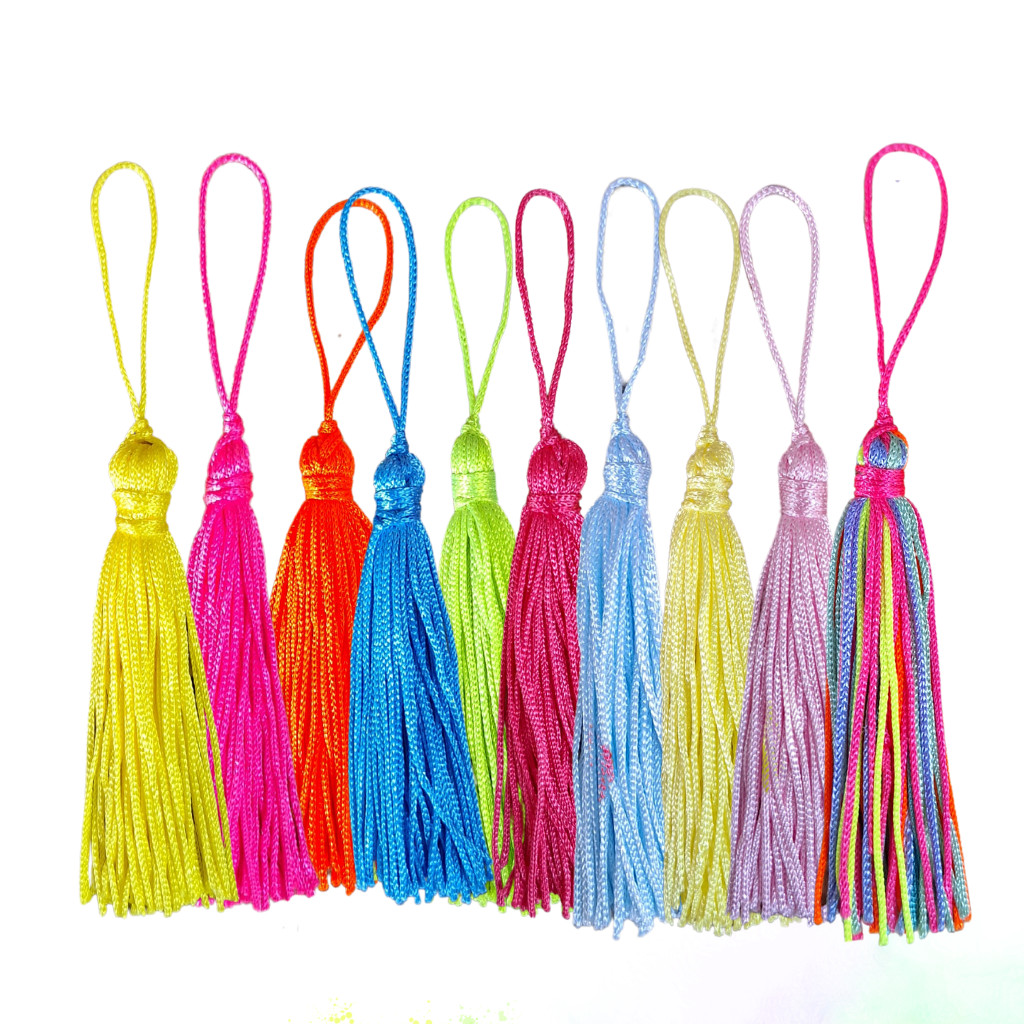 Pingente De Seda Tassel 7 cm com 10/ 50 ou 100 peças    Artesanato em Oferta na Shopee