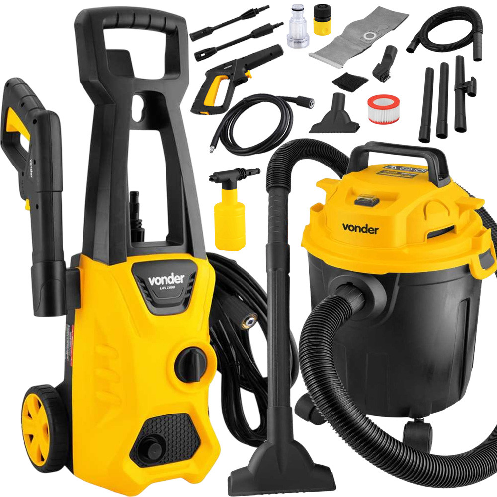 Kit Limpeza Lavadora de Alta Pressão Potente Aplicador de Detergente com Aspirador de Pó e Água em Oferta na Shopee