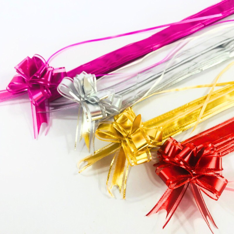 Kit 50 Laço de Luxo Fácil Organza com Poliéster 30mm Cores - Laço Magico Para Presente Ano Novo