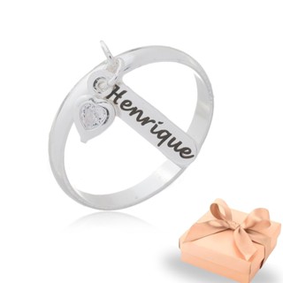 Anel feminino plaquinha com nome personalizado banhado a prata 925 presente delicado em Oferta na Shopee