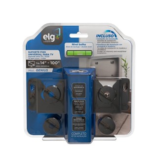 SUPORTE ELG GENIUS ORIGINAL FIXO UNIVERSAL TV 14 A 100" acompanha nível bolha LG SAMSUNG PHILCO TCL PHILIPS AOC
