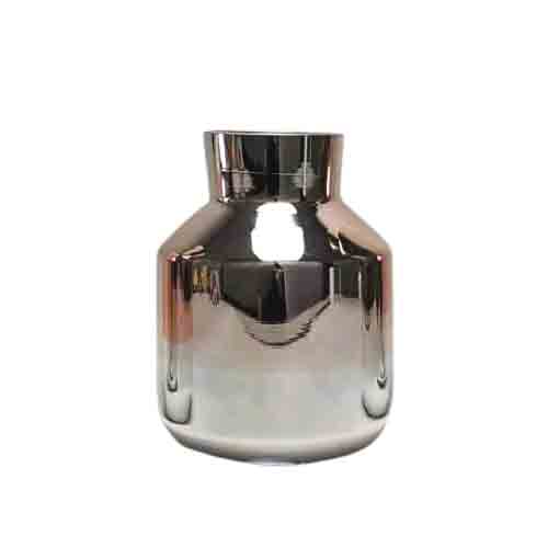 VASO DE FLOR VIDRO DECORAÇÃO ROSE GOLD METALIZADO 20CM