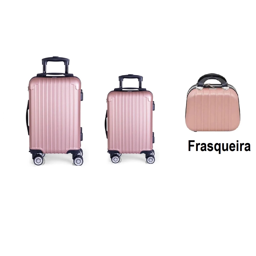 Kit Malas 360º 1 Media 23kg 1 Grande 32kg + Frasqueira