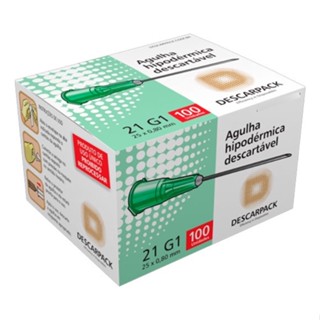 Agulha Descartável 25X80 c/100 Descarpack Hipodérmica
