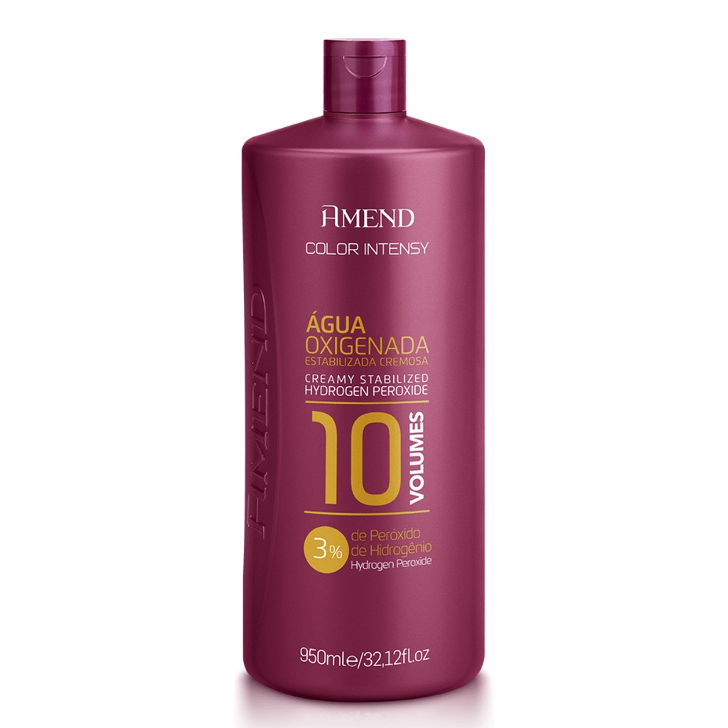 Água Oxigenada Amend Color Intensy (10, 20, 30 ou 40 volumes) 950ml Desenvolvida para o uso Com os Produtos da Linha Amend Color Intensy Descolore e Auxilia no Tingimento dos Cabelos