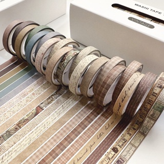 20 Pcs Estilo vintage slim Washi Tape Set Scrapbooking Diy Journal Fitas De Mascaramento De Papelaria Deco Art Suprimentos Adesivo De Presente em Oferta na Shopee