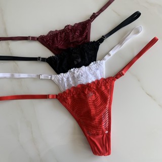 Kit 4 Calcinha Plus Size Sexy Fio Duplo Tanga em Renda