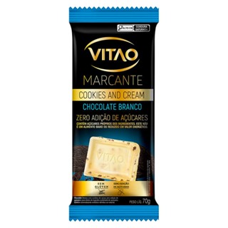 Chocolate Vitao Marcante Cookies and Cream Zero Açúcar Vitao 70g