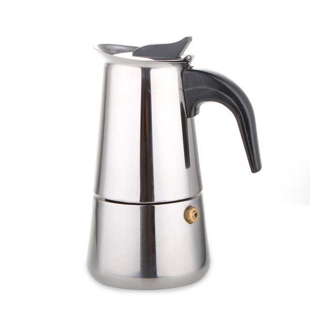 Cafeteira Italiana Inox - Moka Italiana 06 Xícaras - Cafeteira Expresso com cabo Baquelite