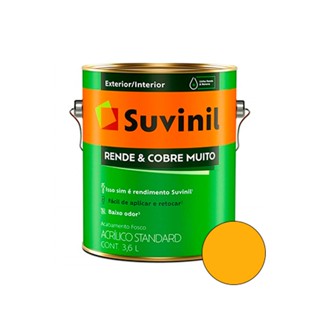 Tinta Acrílica Rende e Cobre Muito Amarelo Ouro Fosco 3,6L - SUVINIL