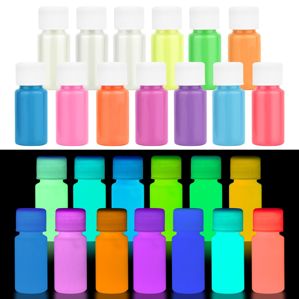20g/Bottle Pigmento Fluorescente Luminoso Resina Epóxi Brilhante Em Tintas Acrílicas Escuras Suprimentos De Para Festa De em Oferta na Shopee