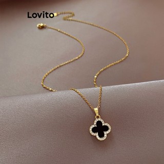 Lovito Colares de Temperamento Floral para Mulheres LFA03222 (Dourado/Prateado)