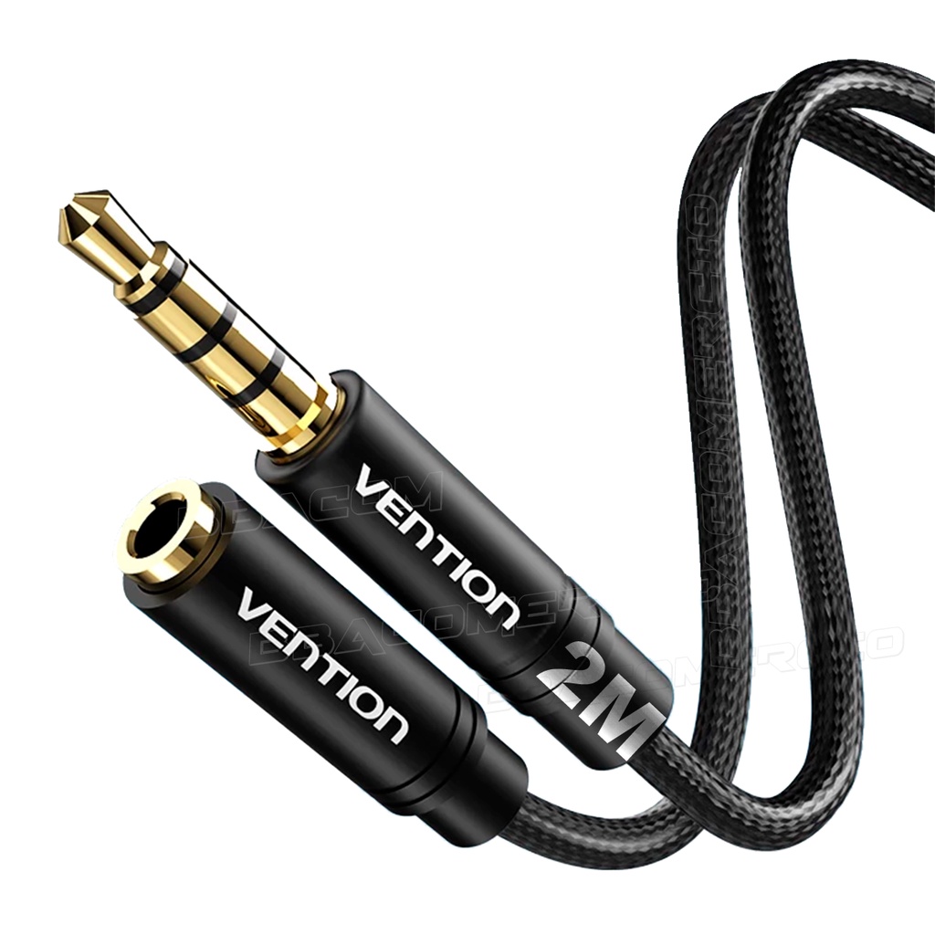 Cabo extensor P3 Macho p/ P3 fêmea Fone Microfone Lapela 2m