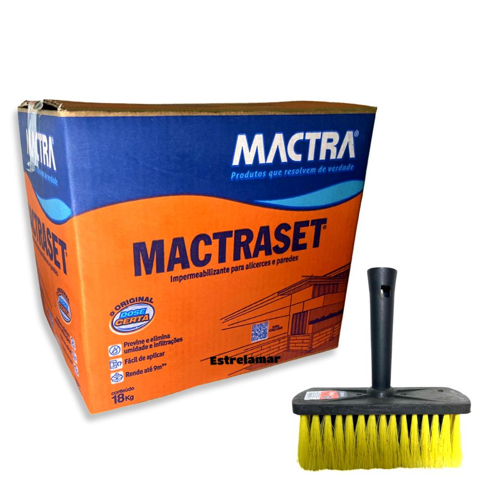 Revestimento Impermeabilizante Mactraset Mactra 18 Kg Parede + Broxa Atlas 800/2 para Aplicação