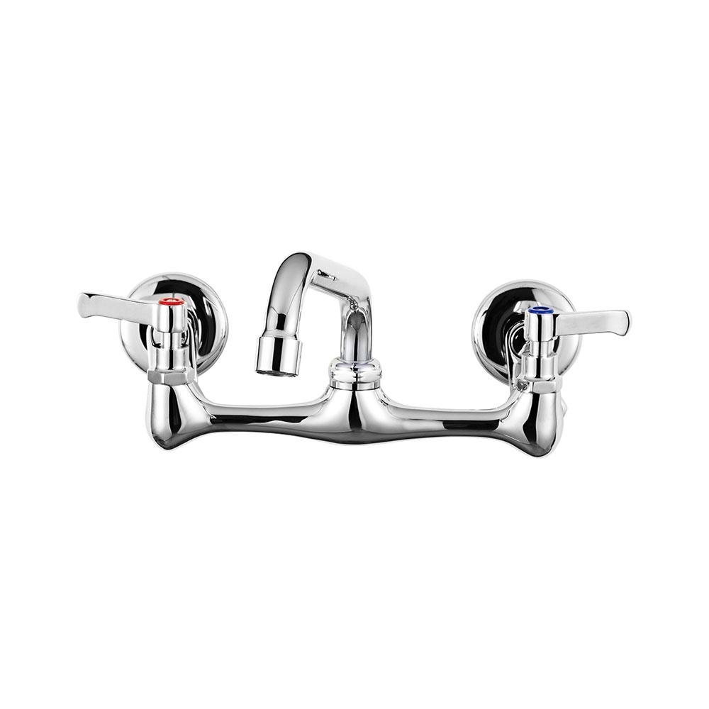 Torneira Para Cozinha Gourmet Misturador de Parede Duplo Comando Aço Inox 304 Paru Pingoo - Prata - Home & Living