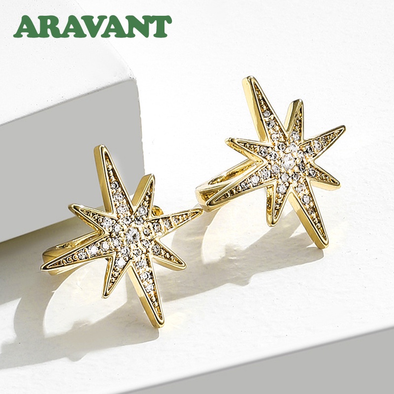 Aravant 925 Prata Ouro 18K Brincos Geométricos Hoop Para Mulheres Jóias De Natal De Moda Feminina em Oferta na Shopee