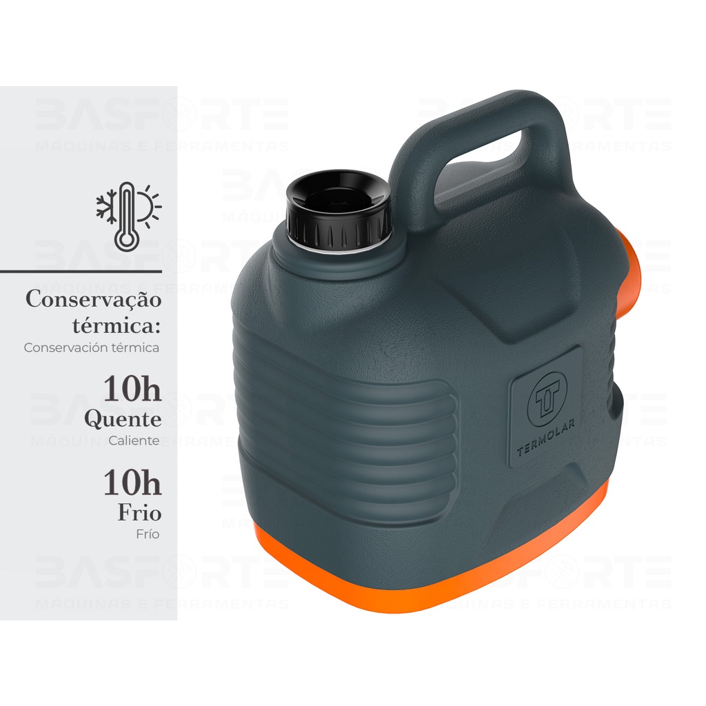 Detalhes do Garrafão Jarra Garrafa Térmico Supertermo 5 Litros Cinza Termolar Para Água Gelada Café Quente Leite Terere Original