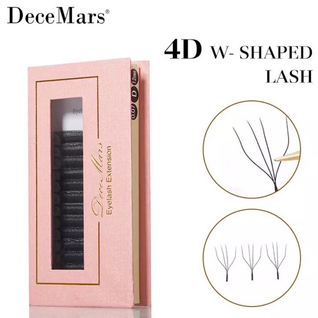 Cílios W 4D Decemars Volume Egípcio Extensão De Cílios Alongamento Híbrido 0.07D CX ROSA