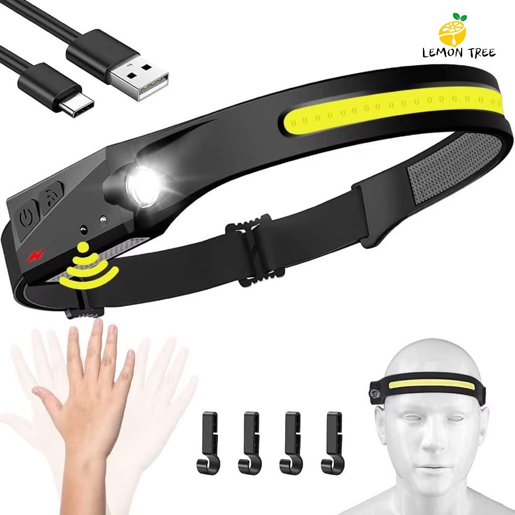 Disponível Lanterna de Cabeça Recarregável Led Corpo Motion Camping Torch Light Lamp Com Usb