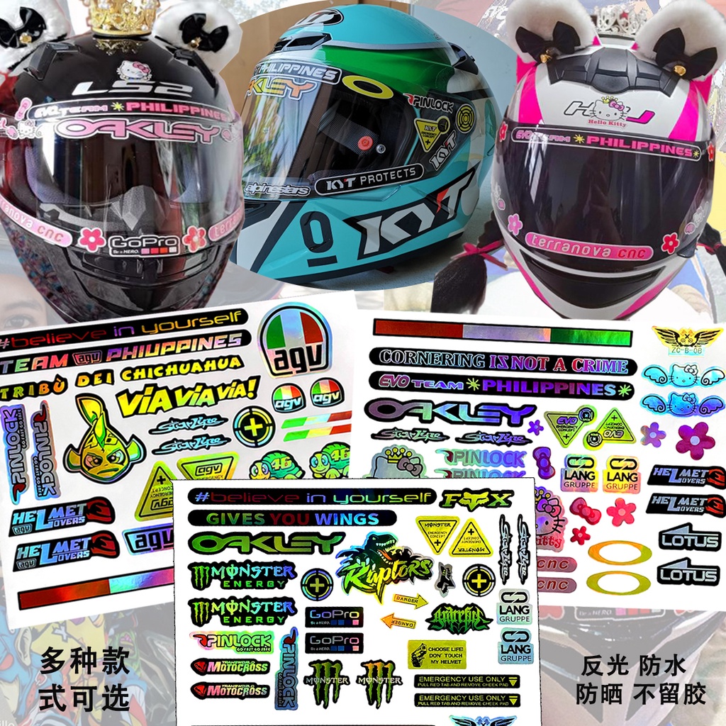Adesivo Para Capacete De Motocicleta , À Prova D'água Reflexivo Adequado Capacetes Av E Extremidade Frontal Do Corpo Da