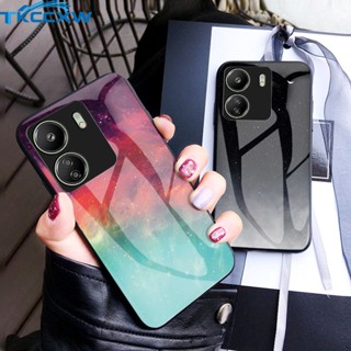 Para Xiaomi Poco F5 X5 Pro C65 M5S C40 M4 Caixa Starry Sky Vidro Temperado Estrutura De Silicone Macia Capa Dura Telefone