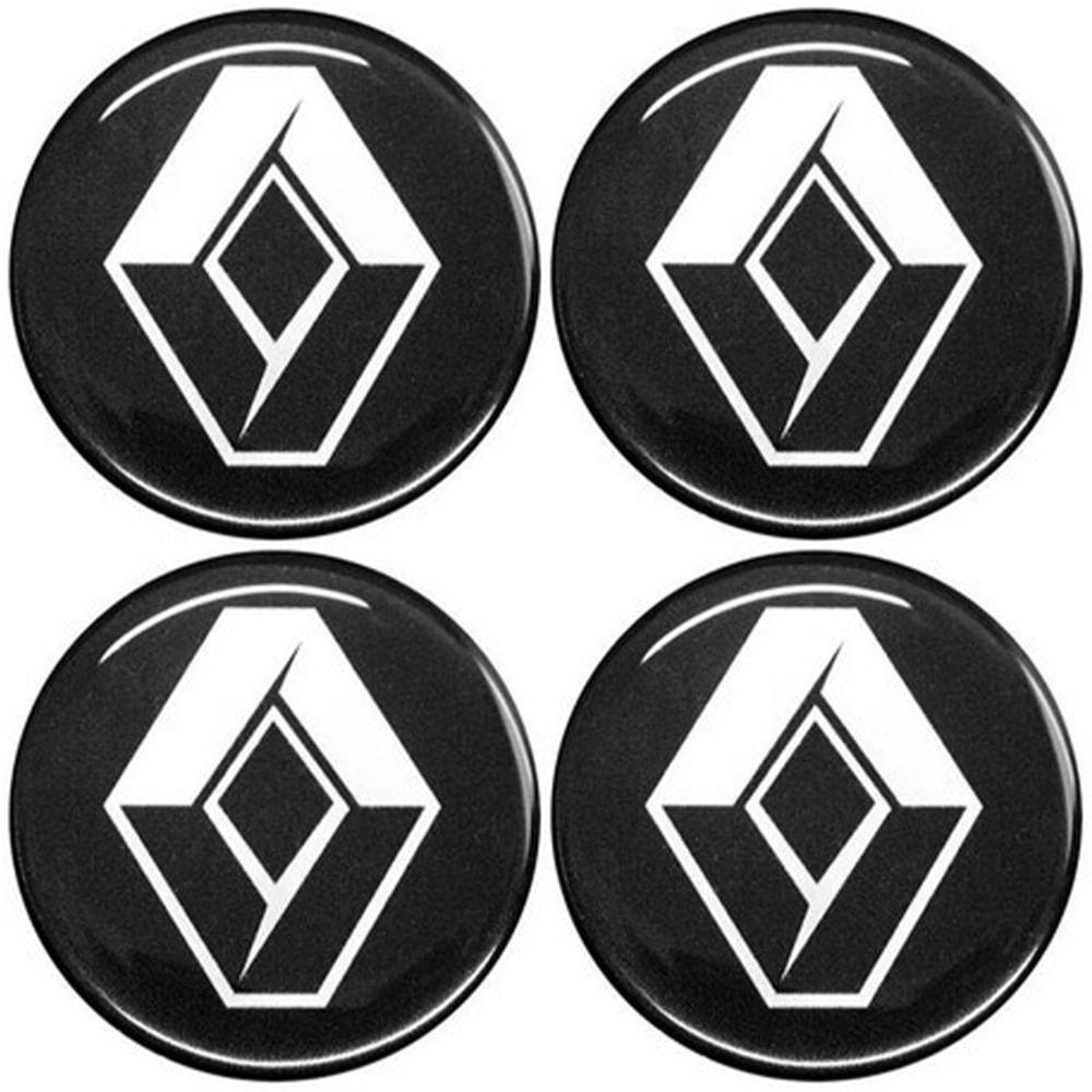 Jogo Emblema Calota Preto Cromado 48mm Renault 2014 em Oferta na Shopee