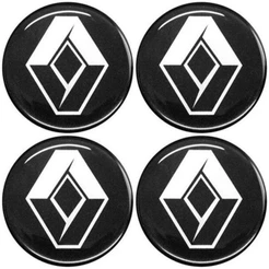 Jogo Emblema Calota Preto Cromado 48mm Renault 2014