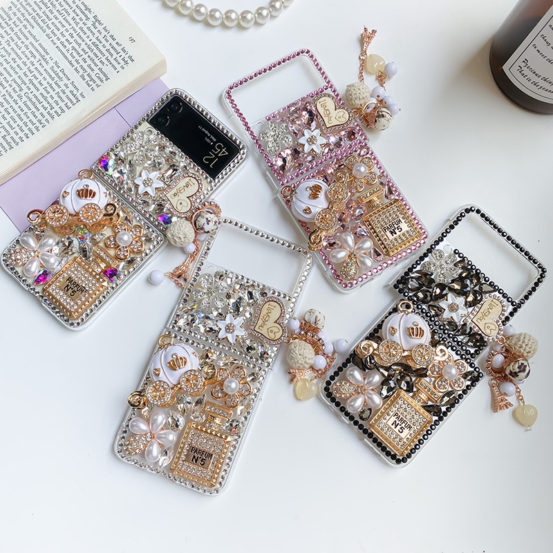 Capa De Telefone Luxuosa Com Strass Para Motorola Razr 60 Ultra 50 Gliter Dobrável