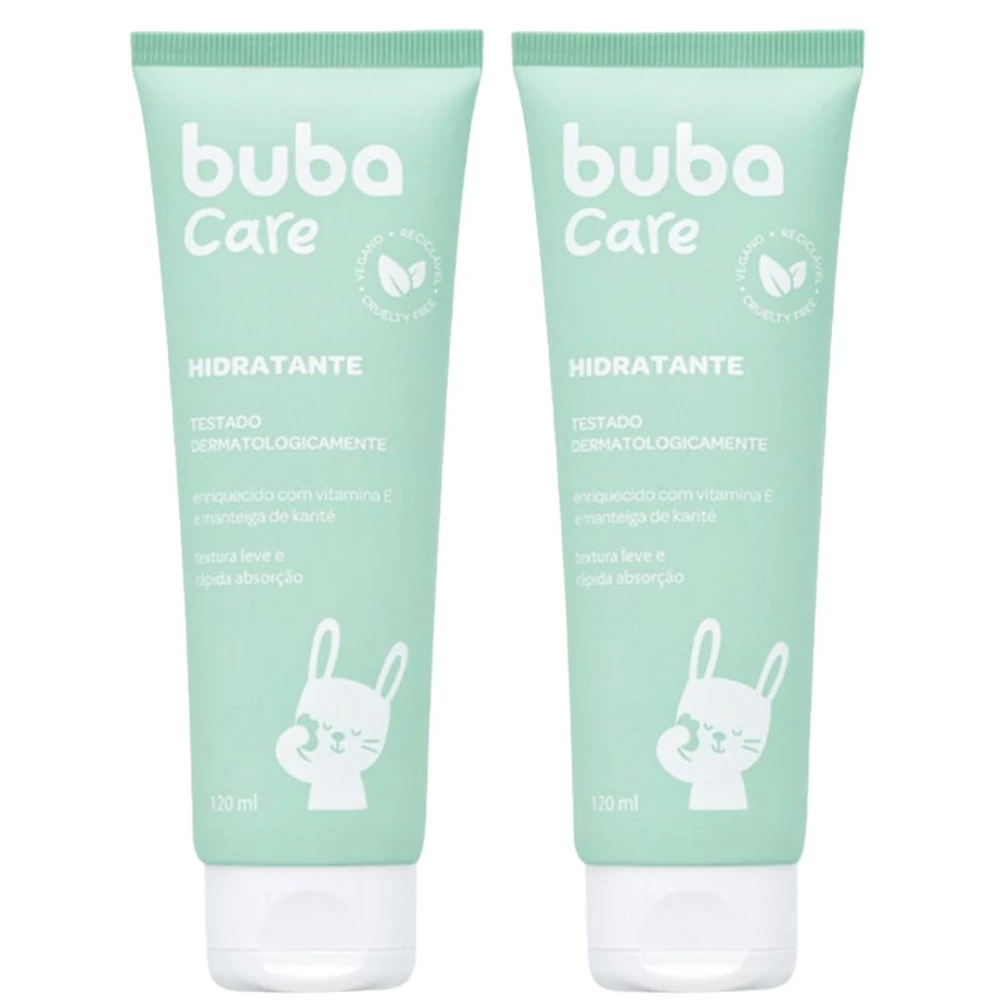 Kit 2 Hidratante Suave Loção Corporal Bebê De 120ml Buba Care