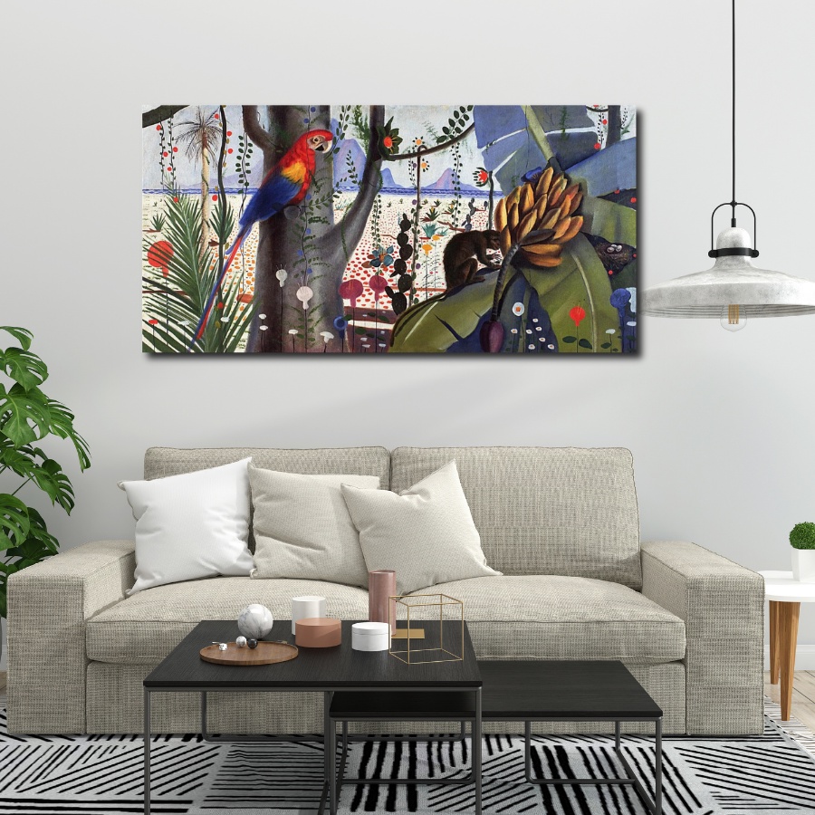 Quadro Candido Portinari Flora e Fauna Brasileiras 1934 Arte Moderna em Tela Acetinada