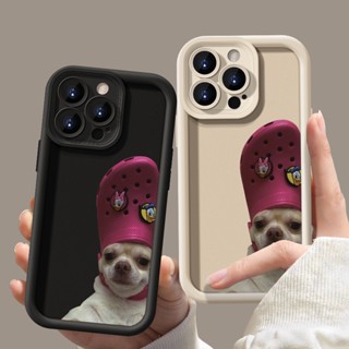 Funny Spoof Puppy Individual Estojo Macio Anti-Queda Para IPhone X XR XS Max 11 12 13 14 15 Pro 7 8 Plus De Silicone Espessado Cobertura Total Da Lente Protetora