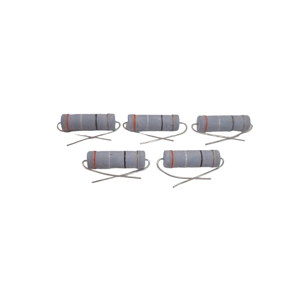 05 Resistor de Potência 390R 5W 5% Filme de Carbono